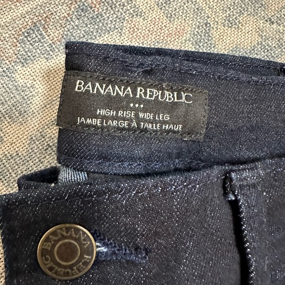 Banana Republic Factory | Dark Blue Full Length Wide Leg Jeans | Size 27 - Picture 4 of 5
